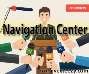 "Navigation Center" written on cartoon of man speaking to press