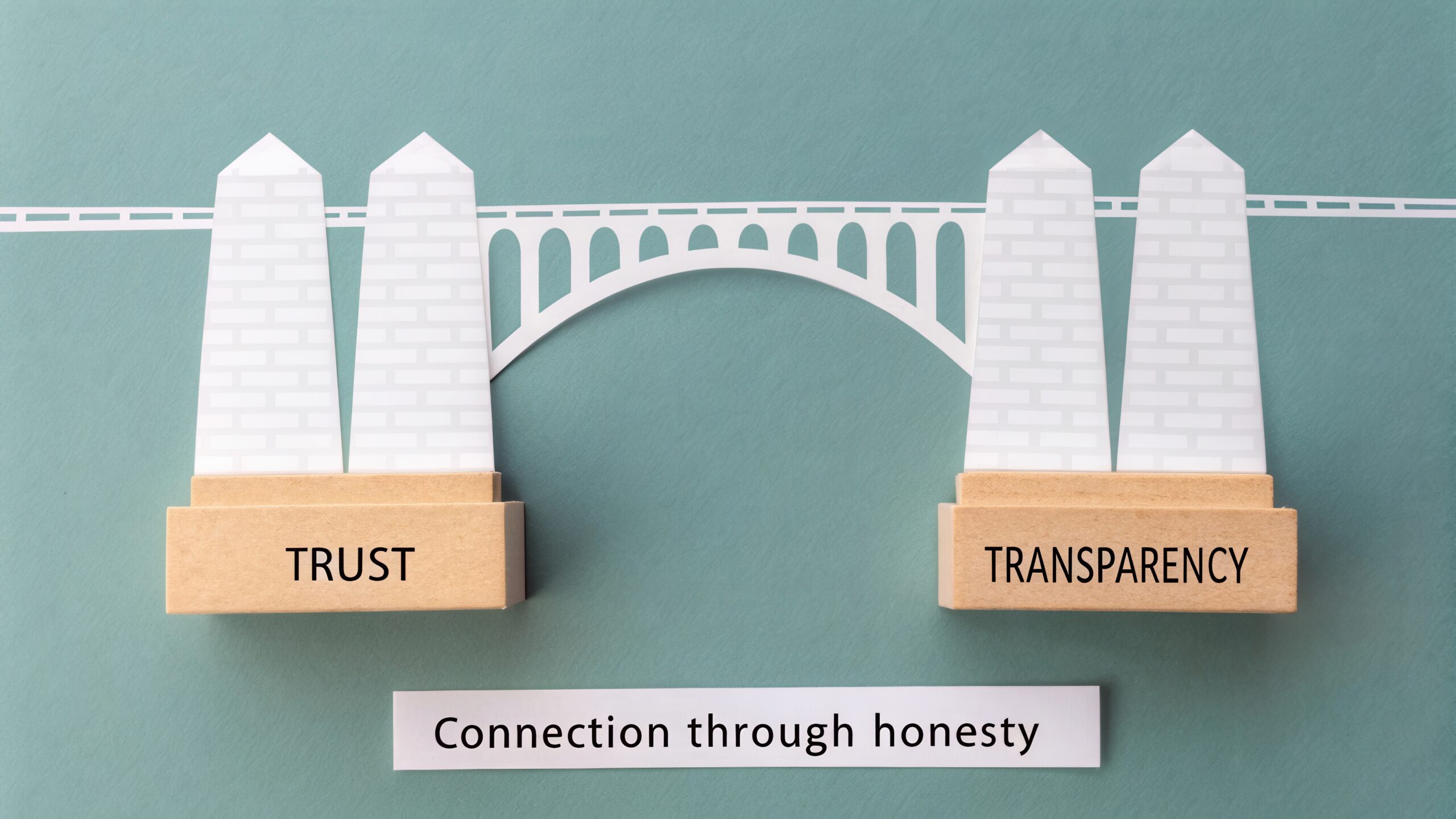 This image illustrates a bridge symbolizing trust and transparency, highlighting the importance of honesty in fostering strong personal and professional connections.
