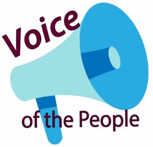 "Voice of the people" with megaphone