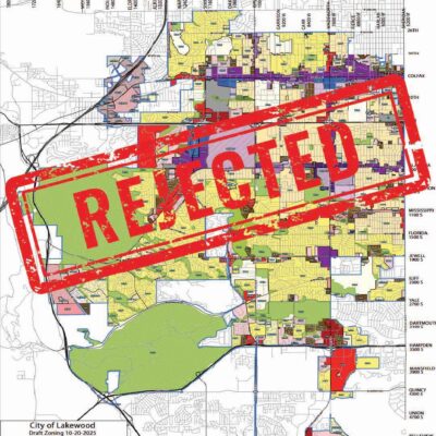 zoning map with "rejected" text